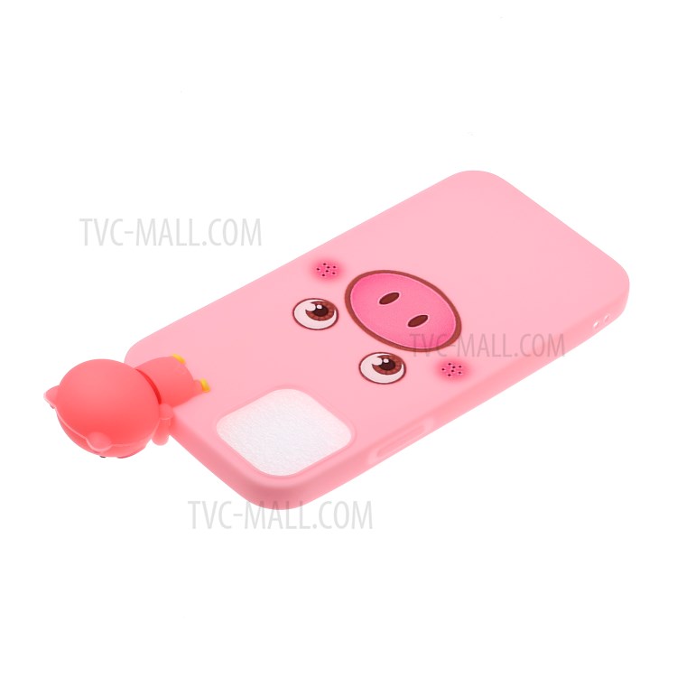 3D Animal Doll Patterned TPU Soft Shell Case for Phone 12 Pro Max 6.7-inch - Pink-4