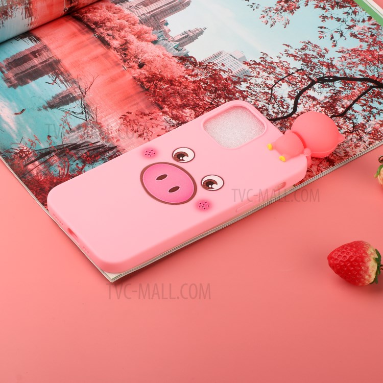 3D Animal Doll Patterned TPU Soft Shell Case for Phone 12 Pro Max 6.7-inch - Pink-5