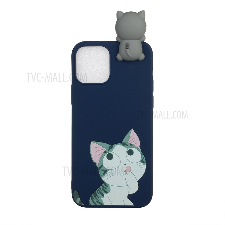 3D Animal Doll Patterned TPU Soft Shell Case for Phone 12 Pro Max 6.7-inch - Dark Blue-1