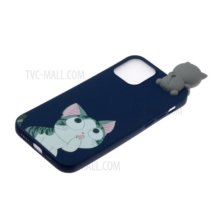 3D Animal Doll Patterned TPU Soft Shell Case for Phone 12 Pro Max 6.7-inch - Dark Blue-3