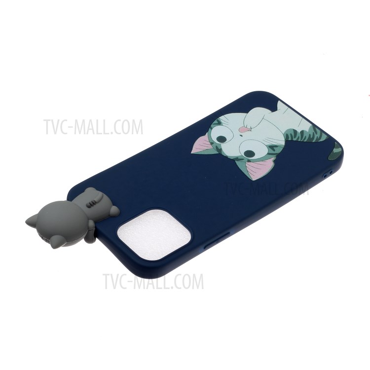 3D Animal Doll Patterned TPU Soft Shell Case for iPhone 12 Pro/12 - Dark Blue-4