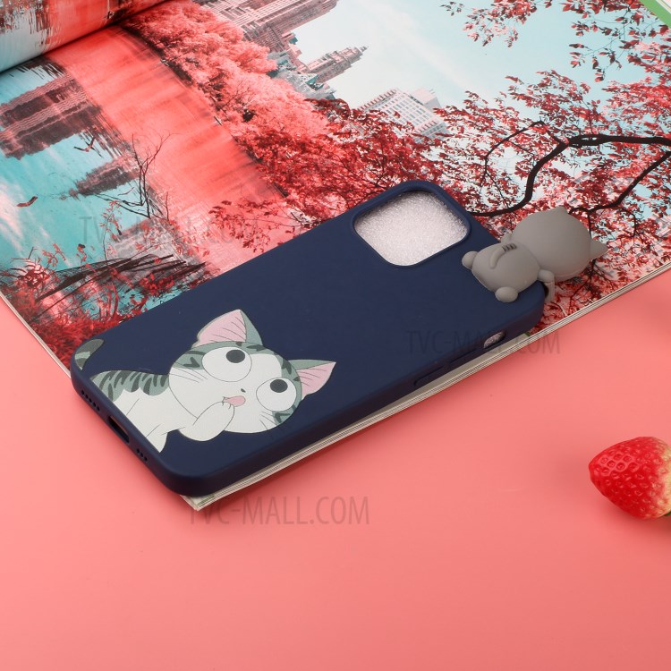 3D Animal Doll Patterned TPU Soft Shell Case for iPhone 12 Pro/12 - Dark Blue-5