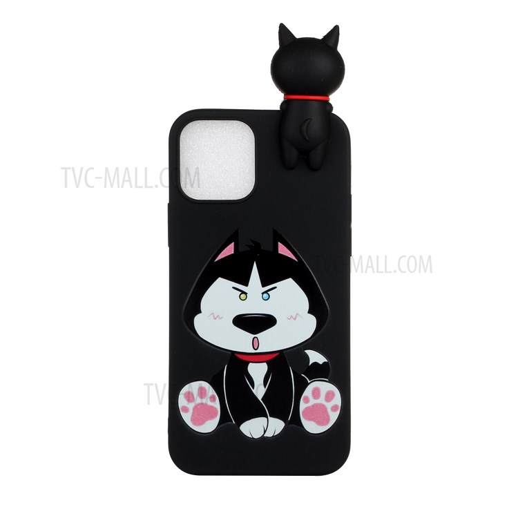 3D Animal Doll Patterned TPU Soft Shell Case for iPhone 12 mini - Black-1