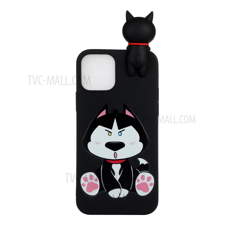 3D Animal Doll Patterned TPU Soft Shell Case for iPhone 12 5.4-inch - Black-1