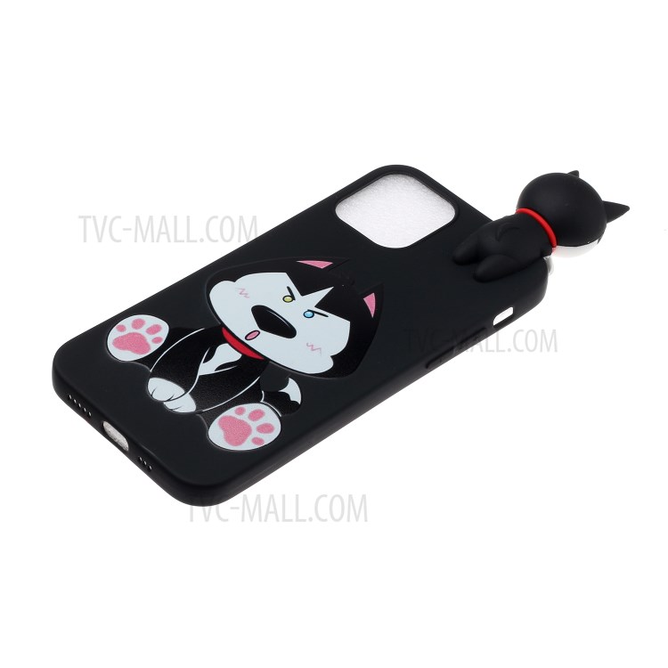 3D Animal Doll Patterned TPU Soft Shell Case for iPhone 12 5.4-inch - Black-3