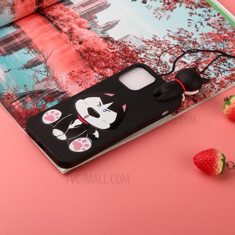 3D Animal Doll Patterned TPU Soft Shell Case for iPhone 12 5.4-inch - Black-5