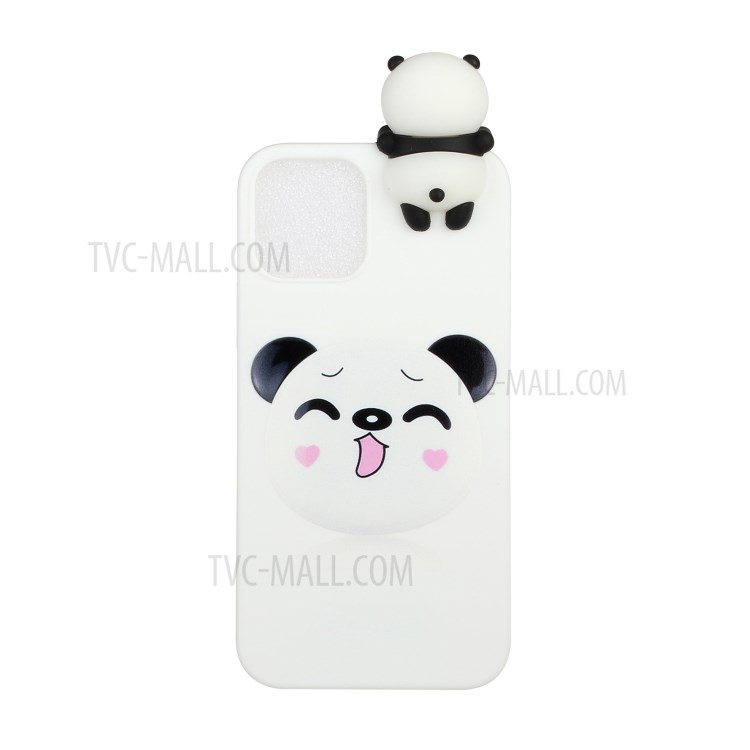 3D Animal Doll Patterned TPU Soft Shell Case for iPhone 12 5.4-inch - White-1