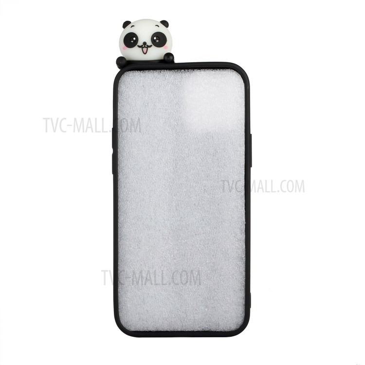 3D Doll Decor TPU Cover Casing for iPhone 12 Pro/12 - Black/Panda-2