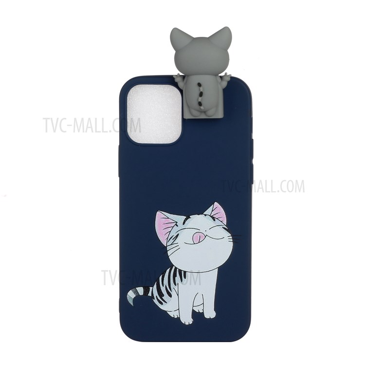 Kickstand Stylish Cool TPU Pattern Printing Protector Case for iPhone 12 mini - Cat-1