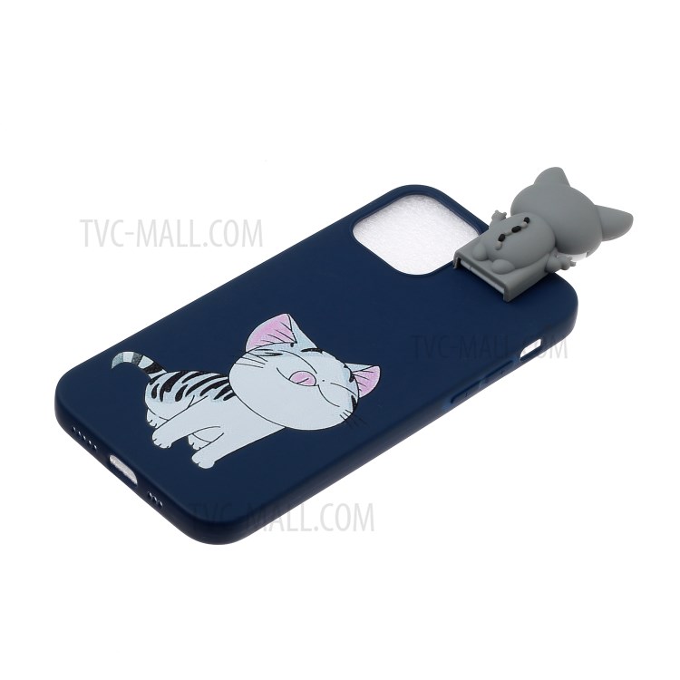 Kickstand Stylish Cool TPU Pattern Printing Protector Case for iPhone 12 5.4 inch - Cat-3