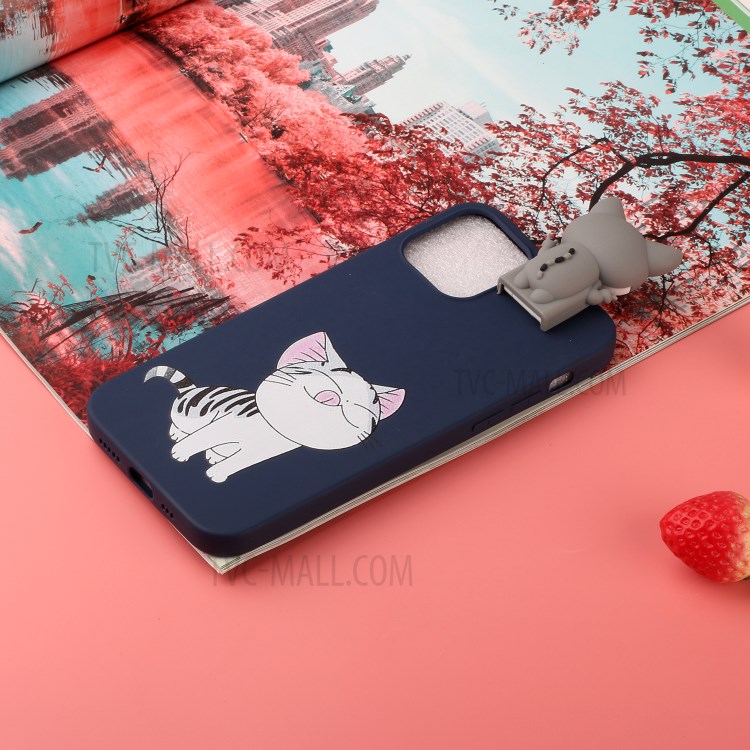 Kickstand Stylish Cool TPU Pattern Printing Protector Case for iPhone 12 5.4 inch - Cat-6