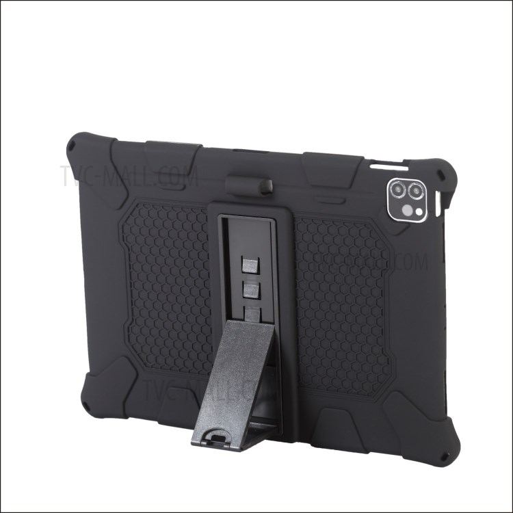 With Kickstand and Hanging Rope PC + Silicone Case for iPad Pro 11-inch (2020)/(2018) - Black-4
