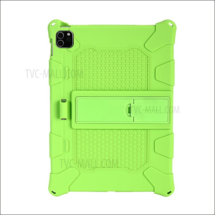 With Kickstand and Hanging Rope PC + Silicone Case for iPad Pro 11-inch (2020)/(2018) - Fluorescent Green-2