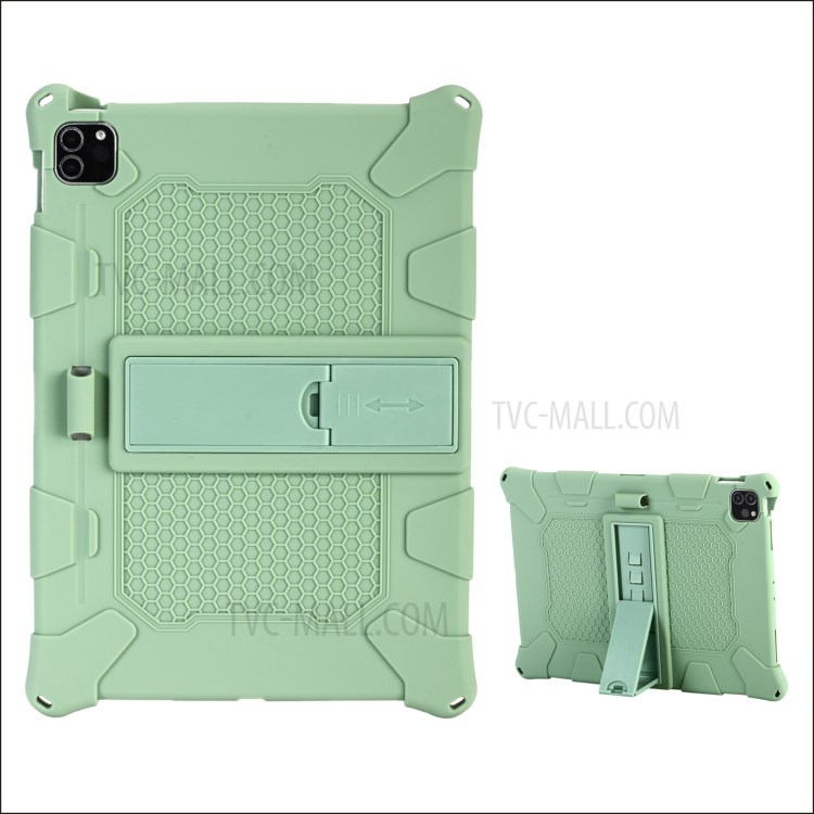 With Kickstand and Hanging Rope PC + Silicone Case for iPad Pro 11-inch (2020)/(2018) - Green-1