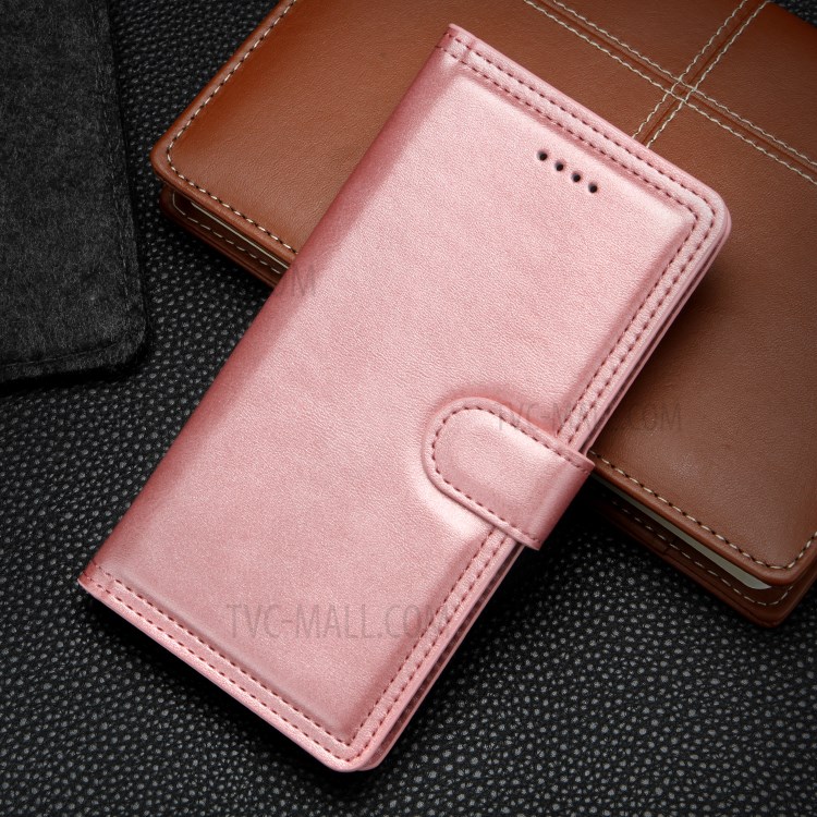 Double Line Leather Wallet Protective Phone Cover for iPhone 12 Pro Max 6.7 inch - Rose Gold-5