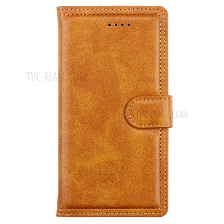 Double Line Leather Wallet Protective Phone Cover for iPhone 12 Pro Max 6.7 inch - Brown-11