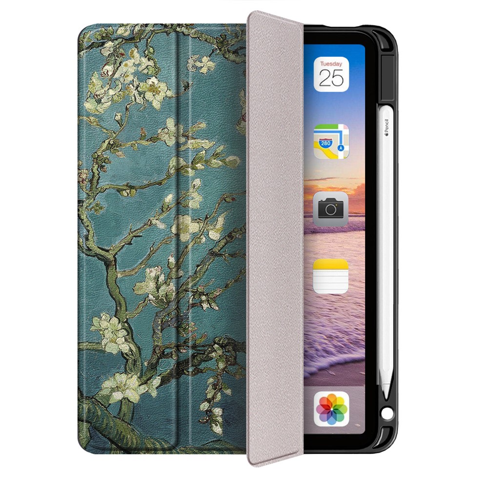 Motif D'impression Cuir PU Trois Plis Avec Couvercle De La Tablette De La Fente De La Plume Pour L'air De Pomme IPAD (2020) / Ipad Air 4 / Ipad Air (4ème Génération) - Wintersweet-4