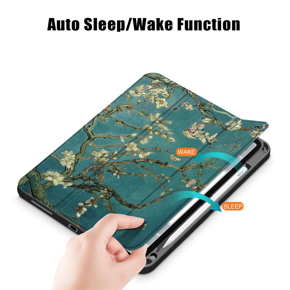 Motif D'impression Cuir PU Trois Plis Avec Couvercle De La Tablette De La Fente De La Plume Pour L'air De Pomme IPAD (2020) / Ipad Air 4 / Ipad Air (4ème Génération) - Wintersweet-6