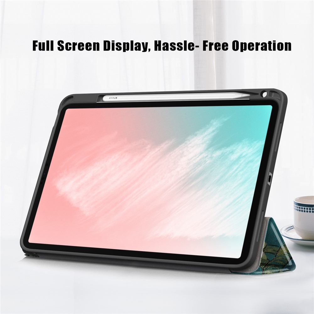 Motif D'impression Cuir PU Trois Plis Avec Couvercle De La Tablette De La Fente De La Plume Pour L'air De Pomme IPAD (2020) / Ipad Air 4 / Ipad Air (4ème Génération) - Wintersweet-8