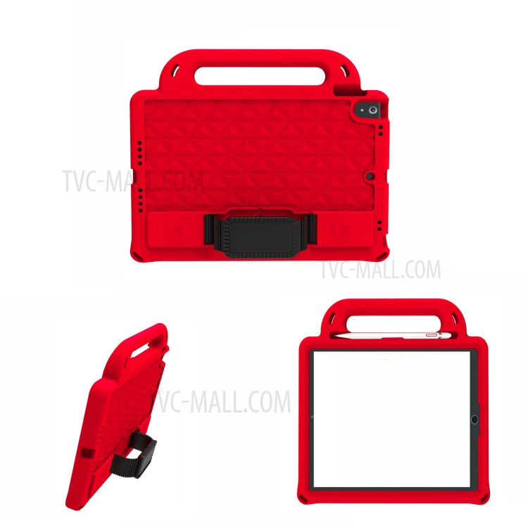 Rhombus Style Shockproof EVA Case with Shoulder Strap for iPad 10.2 (2019)/iPad Pro 10.5-inch (2017)/iPad Air 10.5 inch (2019)/iPad Pro 11-inch (2018) - Red-1