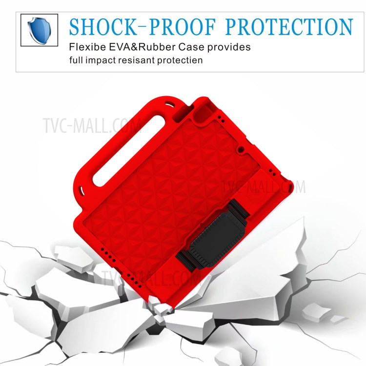 Rhombus Style Shockproof EVA Case with Shoulder Strap for iPad 10.2 (2019)/iPad Pro 10.5-inch (2017)/iPad Air 10.5 inch (2019)/iPad Pro 11-inch (2018) - Red-2