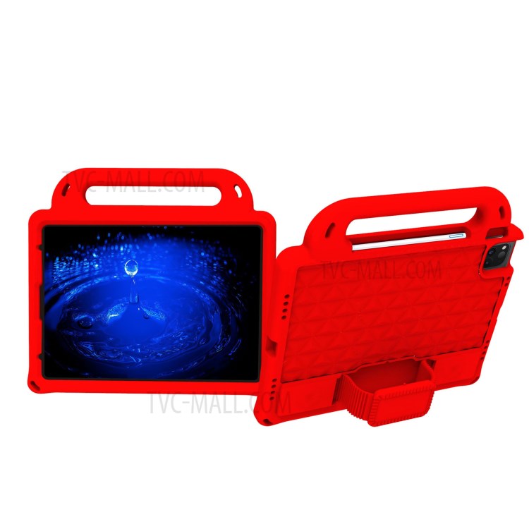Rhombus Style EVA Protection Case with Shoulder Strap for iPad Pro 11-inch (2020)/(2018)/iPad Air (2020)/Air 4 - Red-1
