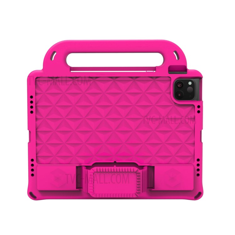Rhombus Style EVA Protection Case with Shoulder Strap for iPad Pro 11-inch (2020)/(2018)/iPad Air (2020)/Air 4 - Rose-2