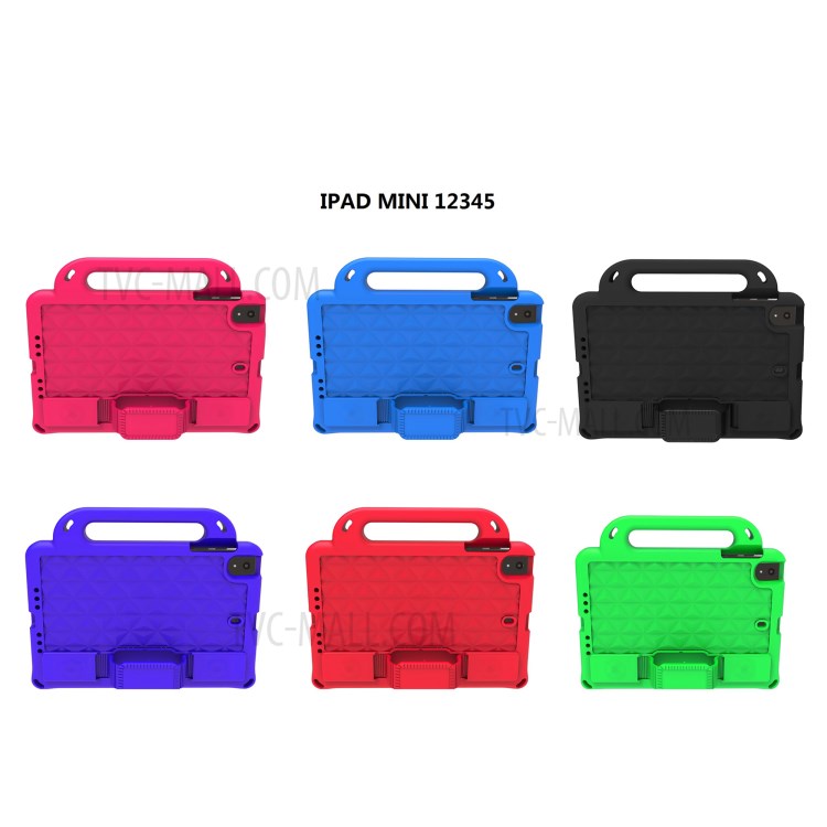 Rhombus Style EVA Case with Shoulder Strap for iPad Mini (2019) 7.9 inch/4/3/2/1 - Green-4