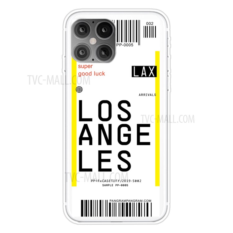 Travel City Boarding Pass TPU Protector Phone Case for iPhone 12 5.4 inch - LOS ANGELES-1