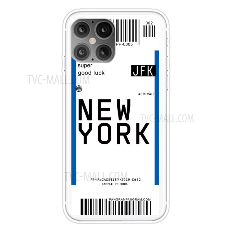 Travel City Boarding Pass TPU Protector Phone Case for iPhone 12 mini - NEW YORK-1