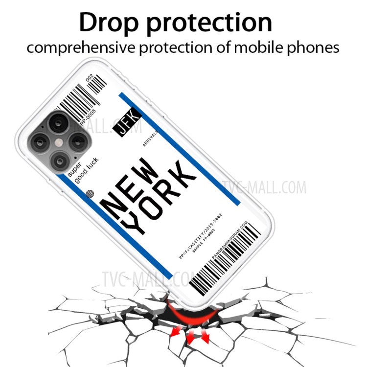 Travel City Boarding Pass TPU Protector Phone Case for iPhone 12 mini - NEW YORK-2