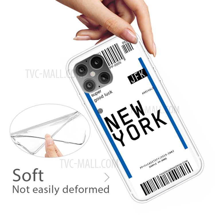 Travel City Boarding Pass TPU Protector Phone Case for iPhone 12 mini - NEW YORK-4