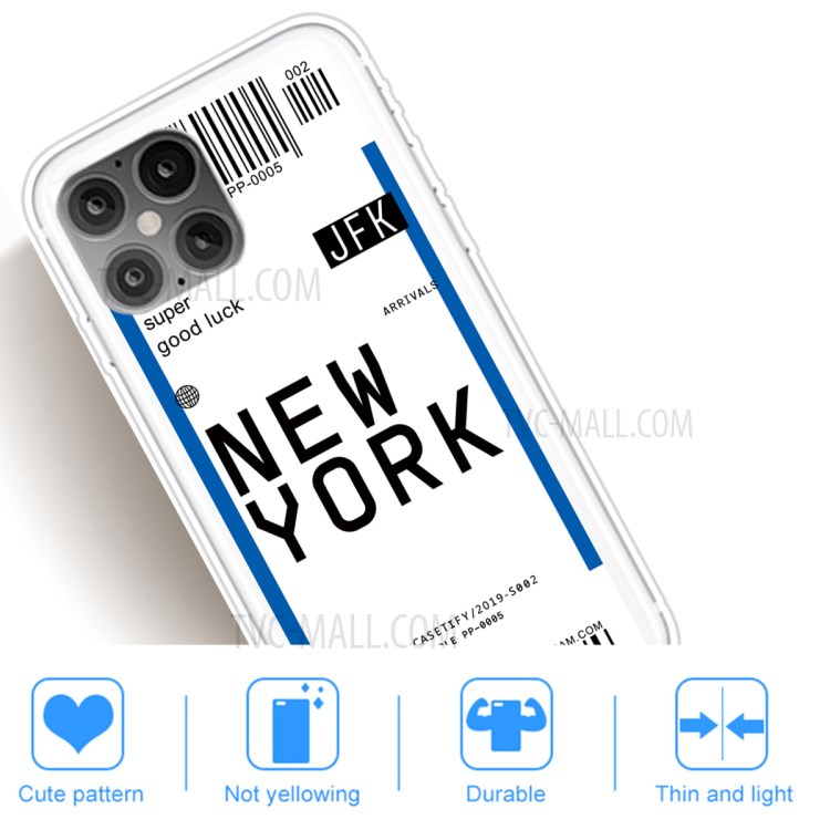 Travel City Boarding Pass TPU Protector Phone Case for iPhone 12 mini - NEW YORK-5