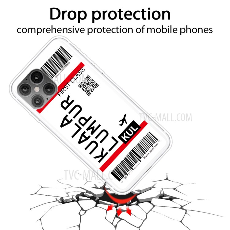 Travel City Boarding Pass TPU Protector Phone Case for iPhone 12 mini - KUALA LUMPUR-2