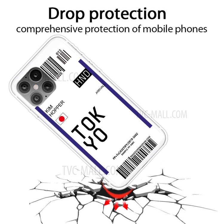 Travel City Boarding Pass TPU Protector Phone Case for iPhone 12 mini - TOKYO/KIM HOPPER-2