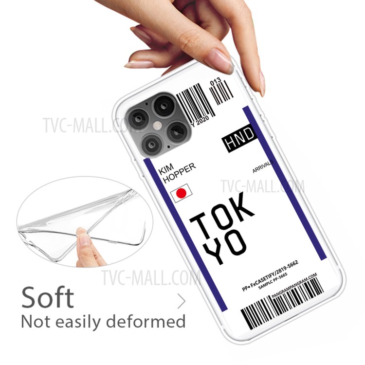 Travel City Boarding Pass TPU Protector Phone Case for iPhone 12 mini - TOKYO/KIM HOPPER-4