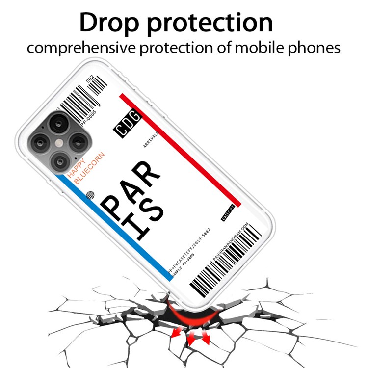 Travel City Boarding Pass TPU Protector Phone Case for iPhone 12 mini - PARIS-2