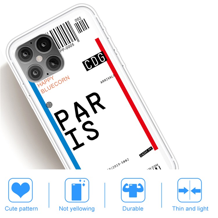 Travel City Boarding Pass TPU Protector Phone Case for iPhone 12 mini - PARIS-5