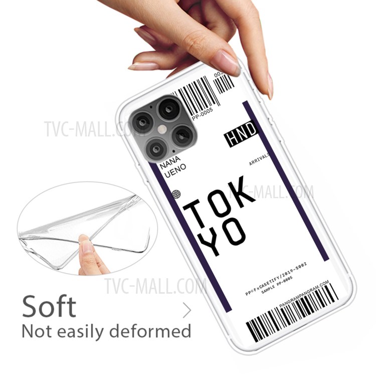 Travel City Boarding Pass TPU Protector Phone Shell for iPhone 12 Pro Max 6.7 inch - TOKYO/NANA UENO-4