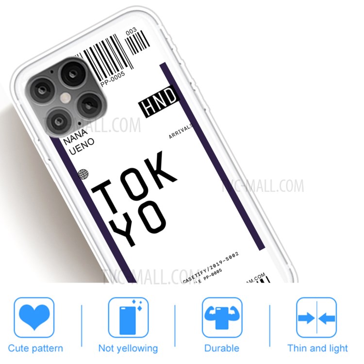 Travel City Boarding Pass TPU Protector Phone Shell for iPhone 12 Pro Max 6.7 inch - TOKYO/NANA UENO-5