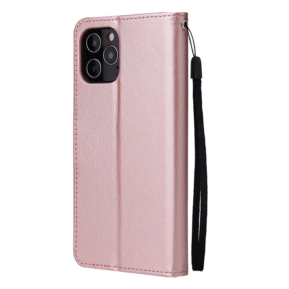 PU Leather with Wallet Cell Phone Case for iPhone 12 mini - Rose Gold-3
