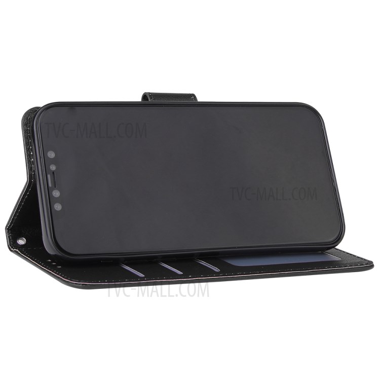 PU Leather Case with Lanyard for iPhone 12 Pro/12 - Black-4