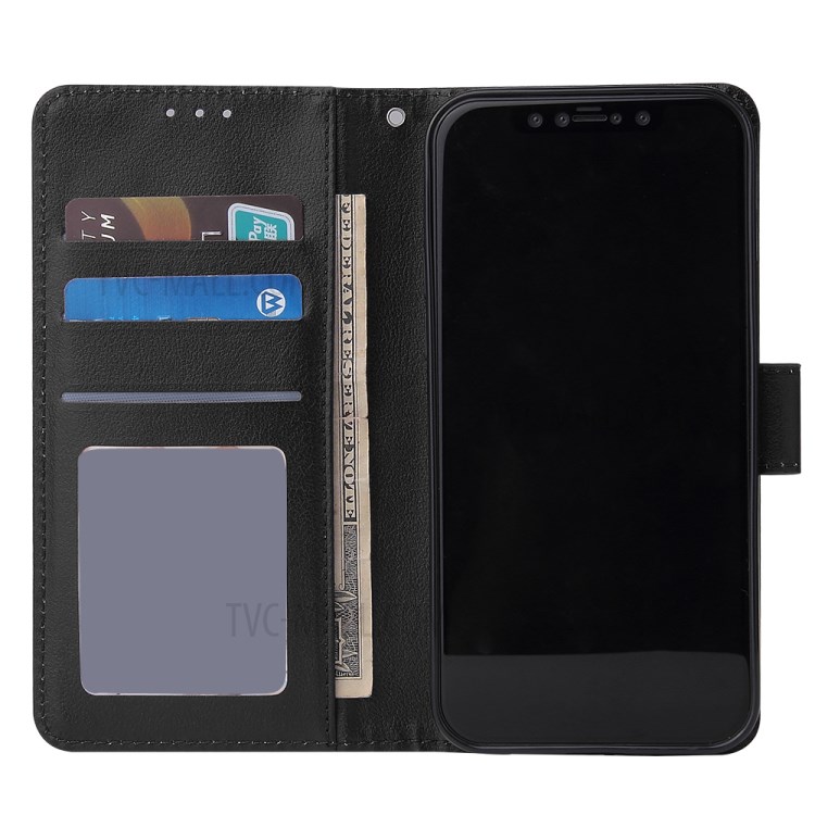PU Leather Case with Lanyard for iPhone 12 Pro/12 - Black-6