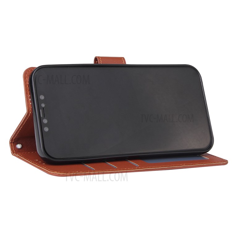 PU Leather Case with Lanyard for iPhone 12 Pro/12 - Brown-4