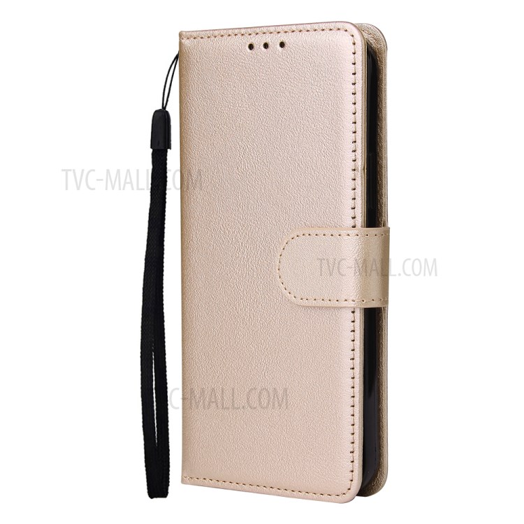 With Wallet Stand Leather Protective Cover with Strap for iPhone 12 Pro Max 6.7 inch - Gold-2