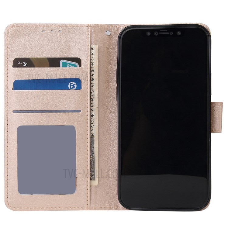 With Wallet Stand Leather Protective Cover with Strap for iPhone 12 Pro Max 6.7 inch - Gold-6