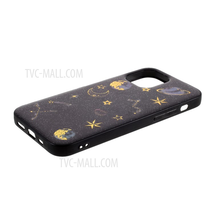 Epoxy TPU Star Planet Printing Pattern Phone Cover for iPhone 12 Max/12 Pro 6.1 inch - Black-4