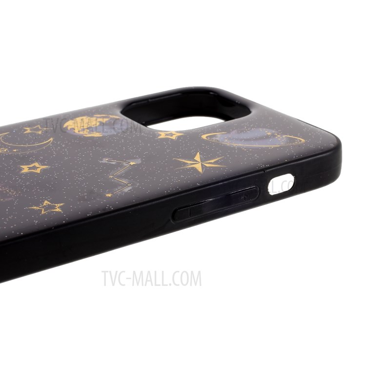 Epoxy TPU Star Planet Printing Pattern Phone Cover for iPhone 12 Max/12 Pro 6.1 inch - Black-7