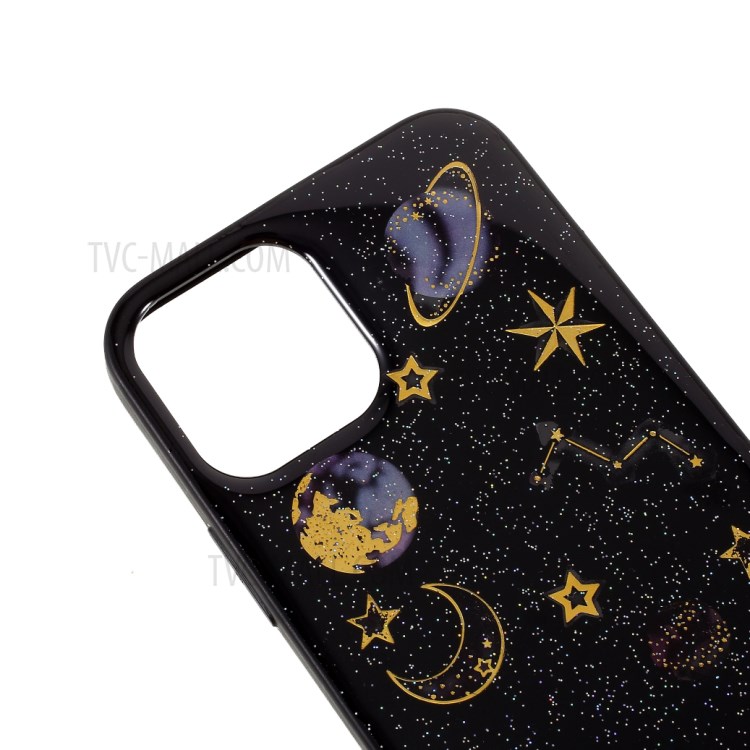 Epoxy TPU Star Planet Printing Pattern Phone Cover for iPhone 12 Max/12 Pro 6.1 inch - Black-8