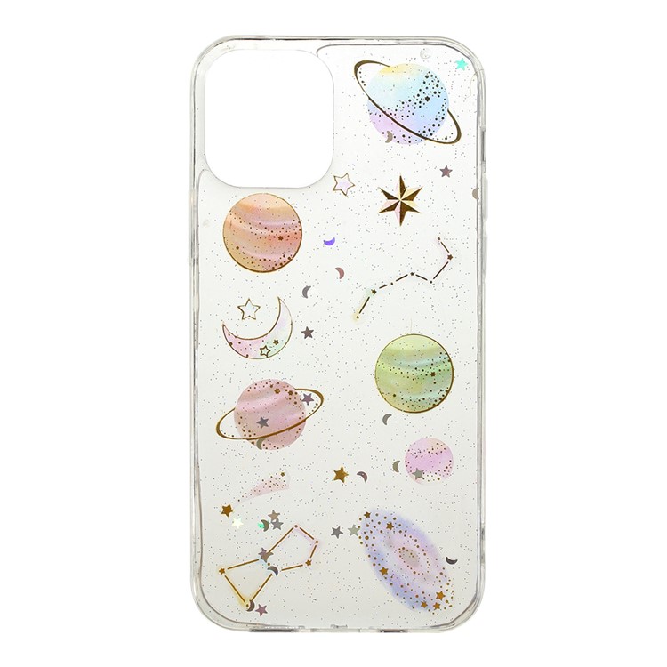 Epoxy TPU Star Planet Printing Pattern Phone Cover for iPhone 12 Pro/12 - Transparent-1